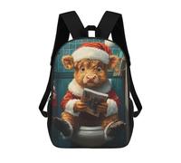 sinyumoney Highland Cow Santa on Toilet Mochilas Para Niños Mochila Escolar Mochila Escolar Impresa En 3D Para Niños Estudiantes De Primaria Y Secundaria 17inch
