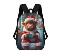 sinyumoney Highland Cow Santa Toilet Mochila Infantil Para Niñas Y Niños, Mochila De Día, Escuela Primaria, Perfecta Para La Vuelta Al Cole O Educación Física, Regalos Y Viajes 17inch