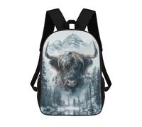 sinyumoney Highland Cow Snow Mountain Mochilas Impresas En 3D Para Niños, Mochila Escolar, Mochila Informal Para Exteriores, Mochila Informal De Moda Para Niños, Lindas Bolsas De Viaje 17inch