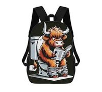 sinyumoney Highland Cow Toilet Break Mochilas Para Niños Mochila Escolar Mochila Escolar Impresa En 3D Para Niños Estudiantes De Primaria Y Secundaria 17inch