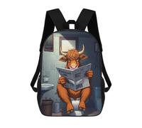 sinyumoney Highland Cow Toilet Mochilas Para Niños Mochila Escolar Mochila Escolar Impresa En 3D Para Niños Estudiantes De Primaria Y Secundaria 17inch