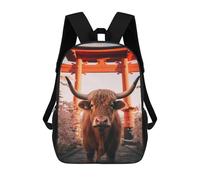sinyumoney Highland Cow Torii Gate Mochila Escolar Mochila Para Niñas Y Niños Mochilas De Gran Capacidad Mochilas Ligeras Para Niños Y Estudiantes 17inch