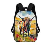 sinyumoney Highland Cow Watercolor Mochilas Para Niños Y Estudiantes, Mochilas Escolares Impresas En 3D, Mochilas Para Estudiantes De Primaria Y Secundaria Para Niños Y Niñas 17inch