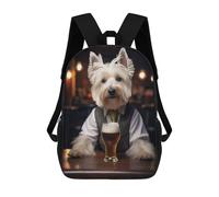 sinyumoney Highland Terrier in The Pu Mochila Escolar, De Negocios, Resistente, Para Portátil, Para Camping, Aventuras Al Aire Libre Y Viajes Diarios 17inch