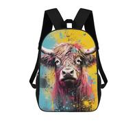 sinyumoney Highlander Cow Pop Art Mochila Escolar Infantil Impresa En 3D Para Niños, Mochila De Viaje De Alta Capacidad, Bolsas Para Libros, Mochila Escolar Infantil 17inch