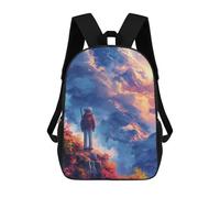 sinyumoney Hiker in Autumn Mountainscape Mochila Infantil De 17 Pulgadas, Mochila Escolar Con Estampado 3D De Dibujos Animados Para Niños Y Adolescentes.