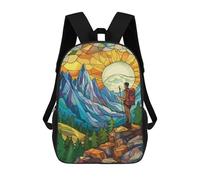 sinyumoney Hiking Stained Glass Mochila Escolar Para Niñas Mochila Impermeable Mochila Informal De Día Mochila Ligera Para Niño Y Niña Mochila Escolar 17inch