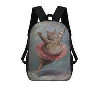 sinyumoney Hilarious Fat Ballet Cat Mochila Escolar Infantil Impresa En 3D Para Niños, Mochila De Viaje De Alta Capacidad, Mochilas Para Libros De 17 Pulgadas Para Niños