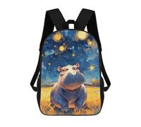 sinyumoney Hippo Under Starry Sky Painting Mochilas Infantiles Mochila Escolar Mochila Impresa En 3D Para Niños Mochilas De Viaje Bolsas Para Libros Mochila Escolar Para Niños 17inch