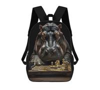 sinyumoney Hippopotamus Chess Mochilas Para Niños Y Estudiantes, Mochilas Escolares Impresas En 3D, Mochilas Para Estudiantes De Primaria Y Secundaria Para Niños Y Niñas 17inch