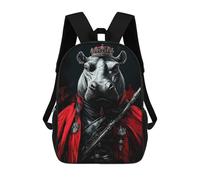sinyumoney Hippopotamus King Animal Mochila Escolar Secundaria Informal Para Viajes Para Niños/niñas/adolescentes 17inch