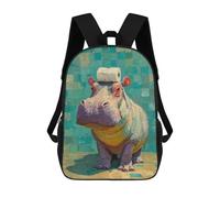 sinyumoney Hippopotamus with Toilet Paper Roll-2 Mochila Grande, Ligera E Informal Para El Campus, Actividades Al Aire Libre, Viajes Y Deportes 17inch