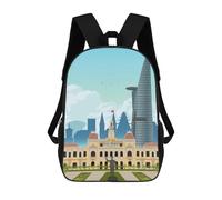 sinyumoney Ho Chi Minh City Travel Print Mochila Escolar Infantil Impresa En 3D Para Niños, Mochilas De Viaje, Bolsas Para Libros, Mochila Escolar Infantil 17inch