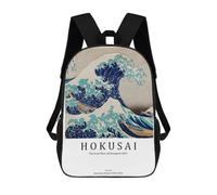 sinyumoney Hokusais Great Wave Mochila Escolar Infantil Impresa En 3D Para Niños, Mochilas De Viaje De Alta Capacidad, Bolsas Para Libros, Mochila Escolar Infantil 17inch