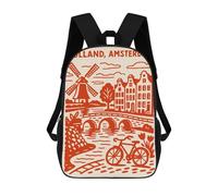 sinyumoney Holland, Amsterdam Illustration Mochilas Escolares, Bolsos De Negocios, Bolsos Para Portátiles Resistentes Para Hombres, Mujeres Y Adolescentes 17inch