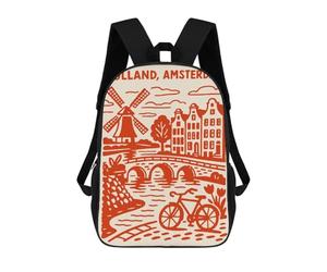 sinyumoney Holland, Amsterdam Illustration Mochilas Escolares, Bolsos De Negocios, Bolsos Para Portátiles Resistentes Para Hombres, Mujeres Y Adolescentes 17inch