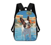 sinyumoney Hollywood Boston Terrier Mochila Escolar De 17 Pulgadas Para Adolescentes, Con Estampado 3D, Ajustable Y Con Bolsillos, Ideal Para Niños, Niñas Y Estudiantes.