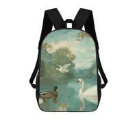 Sinyumoney Horror Black Stork Mochila Escolar para Adolescentes, Impreso En 3D, Ajustable, Con Bolsillos De Moda Para Niños, Niños, Niños, Niñas Estudiantes Y Adolescentes, Natural Swan, 17"