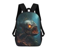 sinyumoney Horror Piranha Dark Demon Mochila Escolar Infantil De 17 Pulgadas Con Estampado 3D, Mochila Moderna Para Niños, Mochilas De Viaje, Bolsas Para Libros, Mochila Escolar Infantil