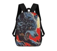 sinyumoney Horror Wolf Vintage Mochila Escolar Para Niños Mochila Escolar Impresa En 3D Mochila Escolar De Moda Para Niños De Primaria Y Secundaria 17inch