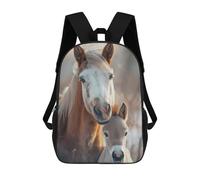 sinyumoney Horse Animal Family Mochila Escolar Infantil Impresa En 3D Para Niños, Mochilas De Viaje, Bolsas Para Libros Para Niños Estudiantes De Primaria 17inch