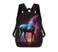 sinyumoney Horse Galaxy Night Mochila Escolar Para Niñas Y Niños, Mochilas De Gran Capacidad, Mochilas Ligeras Para Niños Y Estudiantes 17inch