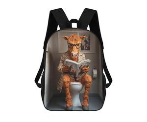 sinyumoney Horse in Bathroom Reading Mochila Mochila Informal Para El Día A Día Escuela Trabajo Viajes Bolsa - Perfecta Para Viajes, Trabajo Y Uso Diario 17inch
