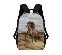 sinyumoney Horse in The Field Mochila Escolar Mochila De Papelería De Moda Mochila Impermeable Mochilas Informales Para El Día A Día - Perfecta Para Viajes, Trabajo Y Uso Diario 17inch