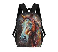 sinyumoney Horse Painting Mochilas Infantiles Impresas En 3D De 17 Pulgadas. Mochila Escolar Informal Impresa En 3D Para Niños De Primaria Y Secundaria.