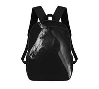 sinyumoney Horse Portrait Poster 17inch Mochilas Escolares Impresas En 3D, Mochilas Escolares De Moda Para Niños De Primaria Y Secundaria