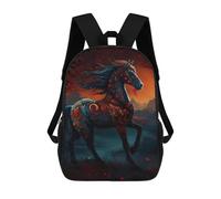 sinyumoney Horse Running 2 Mochila Infantil, Mochila Escolar Para Niños, Mochila Escolar Infantil Con Estampado 3D De Dibujos Animados, Mochila De Gran Capacidad Para Niños Y Niñas 17inch