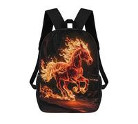 sinyumoney Horses Fire Mochilas Mochilas Infantiles Mochila Escolar Mochila Escolar Infantil Impresa En 3D Mochilas De Viaje De Moda Para Niños De Primaria Y Secundaria 17inch