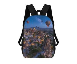 sinyumoney Hot Air Balloons Over Cappadocia -1 Mochila Escolar Infantil De 17 Pulgadas Con Estampado 3D De Películas De Anime Para Niños, Mochila De Viaje, Mochila Escolar Infantil