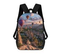 sinyumoney Hot Air Balloons Over Cappadocia Mochila Escolar Impresa En 3D 17inch Mochilas De Moda Para Niños, Mochilas Escolares Para Niños De Primaria Y Secundaria