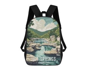 sinyumoney Hot Springs National Park Mochila Escolar Infantil Impresa En 3D Para Niños, Mochilas De Viaje, Bolsas Para Libros Para Niños Estudiantes De Primaria 17inch