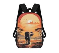 sinyumoney Hot Sunset Elephant Mochila Escolar Mochilas Escolares Para Niñas Y Niños Mochila Con Bolsillo Mochila Escolar De Moda Para Niños 17inch