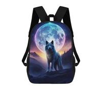 sinyumoney Howl At The Moon Mochila Escolar Para Niños De 17 Pulgadas, Mochila Informal De Viaje Para Niños Y Niñas, Mochila De Gran Capacidad Para El Día A Día 17inch
