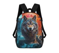 sinyumoney Howling at Lone Wolf Moon Mochila, Mochila Infantil, Mochila Escolar Para Estudiantes, Mochila Para Libros, Mochila Escolar Impresa En 3D Para Niños Y Niñas 17inch