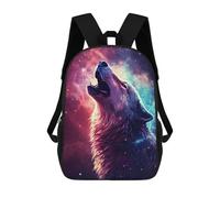 sinyumoney Howling Wolf Galaxy Mochila Ligera Para Aeropuerto, Estudiantes Universitarios, Niñas, Niños Y Adolescentes 17inch