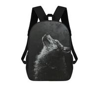 sinyumoney Howling Wolf in Darkness Mochila Escolar Informal Para El Día A Día, Para La Escuela, El Trabajo Y Los Viajes Para Hombres Y Mujeres 17inch