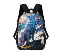 sinyumoney Howling Wolf on Mountain Peak Mochilas Para Niños Mochila Escolar Mochila Escolar Impresa En 3D Para Niños Estudiantes De Primaria Y Secundaria 17inch