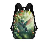 sinyumoney Hummingbird Feeding On Flower Mochila Escolar Infantil De 17 Pulgadas, Impresa En 3D, Estilo Casual, Para Niños, Ideal Para Viajes, Como Mochila Escolar O Para Llevar Libros.