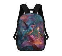 sinyumoney Hummingbird in Flower Garden Mochila Escolar De 17 Pulgadas Para Adolescentes, Con Estampado 3D, Ajustable Y Con Bolsillos, Ideal Para Niños, Niñas Y Estudiantes.
