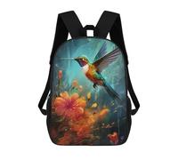 sinyumoney Hummingbird in Flowers-1 Mochila Escolar Impresa En 3D 17inch Mochila Escolar Infantil Mochilas De Viaje Mochila Informal De Moda Para Niños Y Estudiantes