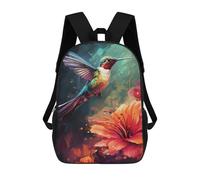 sinyumoney Hummingbird in Flowers Mochila Escolar Infantil Impresa En 3D Para Niños, Mochila De Viaje De Alta Capacidad, Mochilas Para Libros De 17 Pulgadas Para Niños