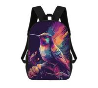 sinyumoney Hummingbird in Neon Colors Mochila Infantil Para Niñas, Mochila Escolar 3D, Mochila Para Niños Pequeños, Mochila Informal De Día, Mochila Escolar De Moda 17inch