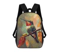 sinyumoney Hummingbird on Branch Mochila Escolar Impresa En 3D Mochilas Informales Para Niños Mochila Escolar Impresa En 3D Para Niños De Primaria Y Secundaria 17inch