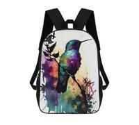sinyumoney Hummingbird Watercolors Mochilas Impresas En 3D 17inch Mochila Escolar Infantil Para Exteriores, Mochila Informal De Día, Bolsas De Viaje Informales Para Estudiantes De Secundaria