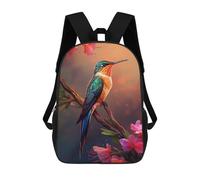 sinyumoney Hummingbird with Pink Flowers Mochila De Viaje Resistente Al Agua, Bolsa Para Computadora Para Adolescentes, Niñas, Niños, Mujeres Y Hombres 17inch