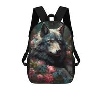 Sinyumoney Humpback Whale Aurora Borealis Mochila Escolar, Bolsa Para La Escuela Secundaria, Mochila Casual Para Campus, Viajes Y Deportes Al Aire Libre, Wolf Magical World, 17"